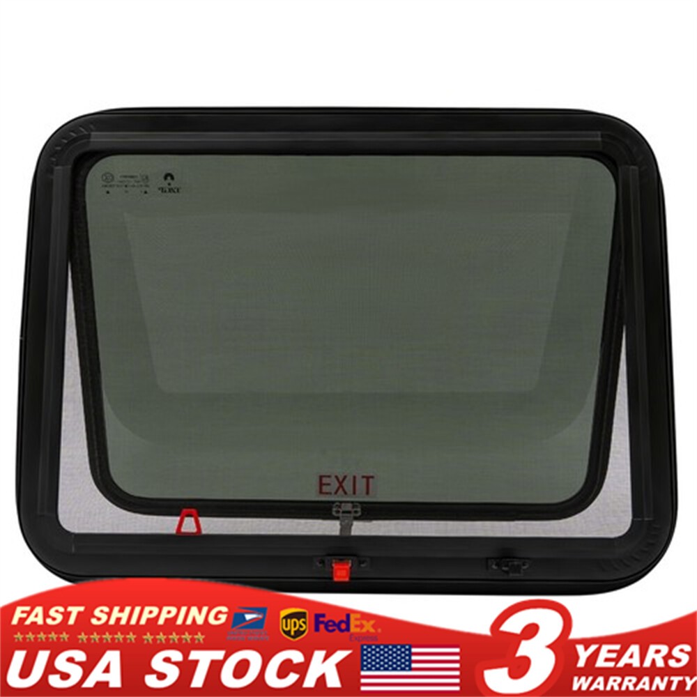 30" W *22" H RV Exit Window For Camper Emergency Push Out Window Tempered Glass