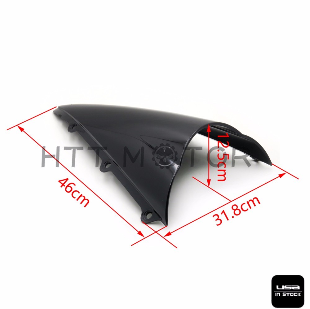 Windshield Windscreen Double Bubble For Yamaha YZF 1000 R1 2002-2003 Black E1