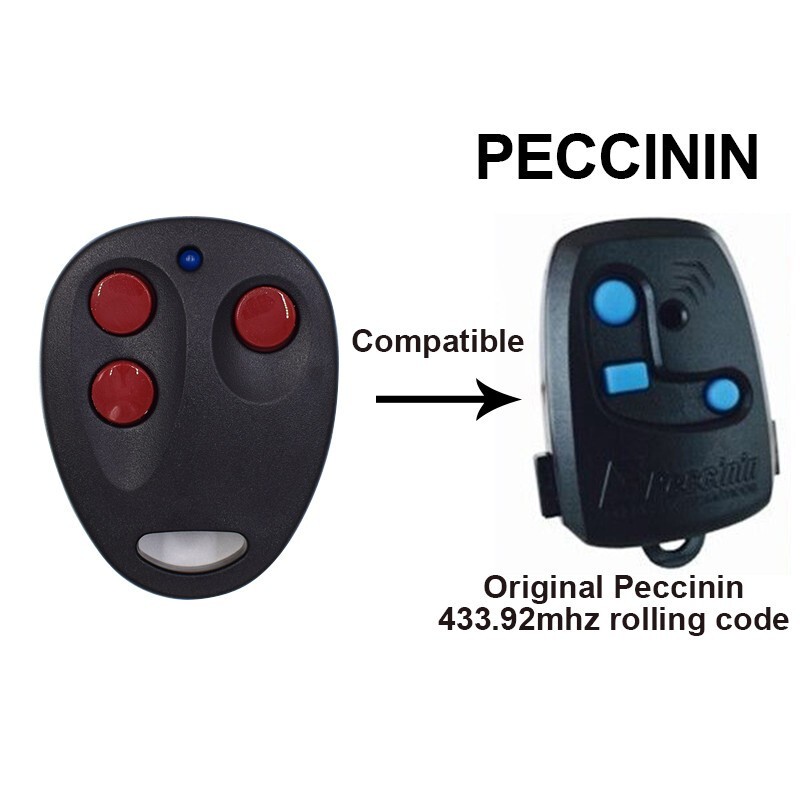 2 pack PECCININ Garage Remote Control 433MHz 3 Buttons Gate