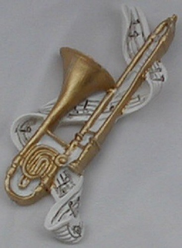 2 pcs. Trombone Polyresin Music Instrument Refrigerator Magnet