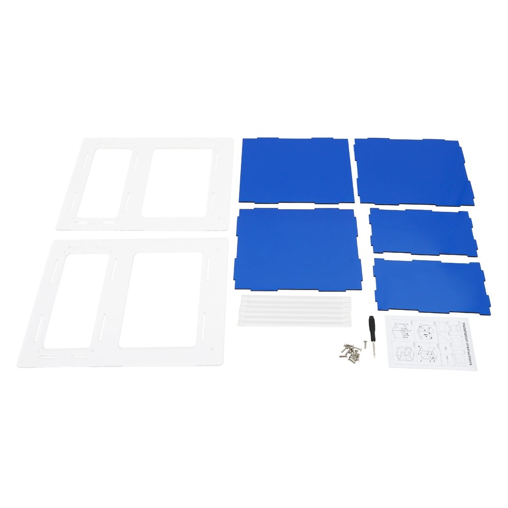 Blue Acrylic Side Table, Acrylic Nightstand, Rectangle Storage Shelf