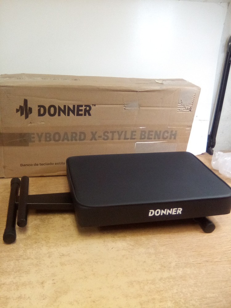 Donner Adjustable Piano Keyboard X-Style Bench, Black