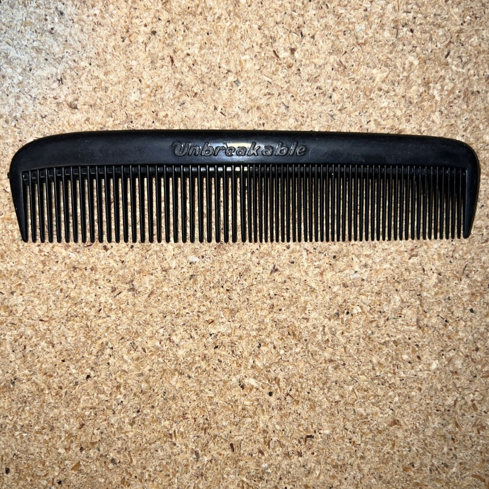 Vintage Unbreakable Comb Black No Broken Spikes Preowned