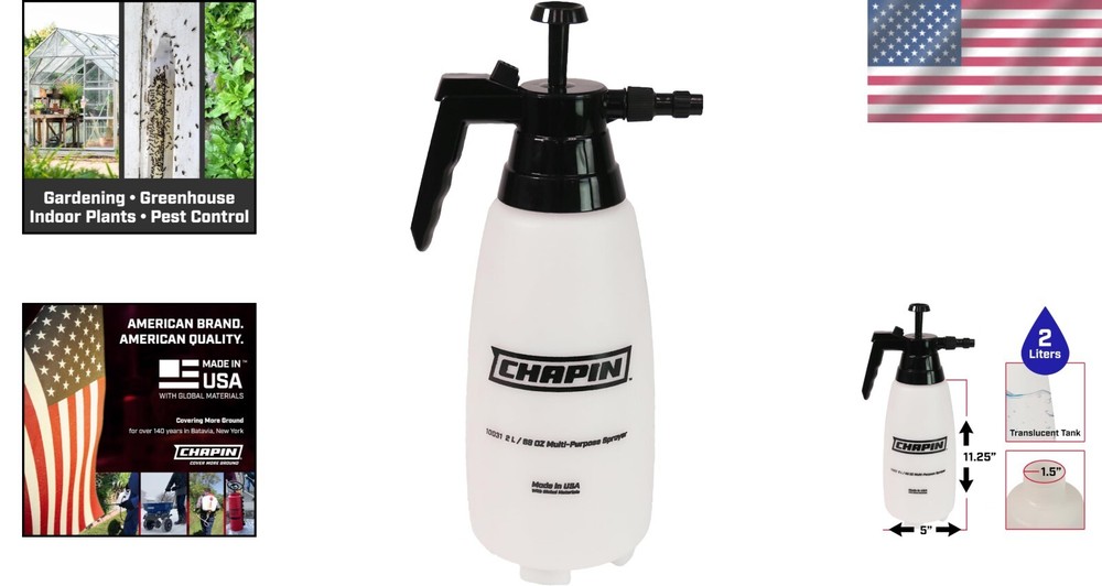 Translucent 2L Multi-Purpose Sprayer with Adjustable Nozzle & In-Tank Filter
