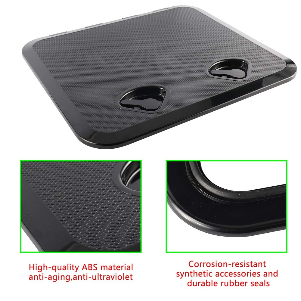 YaeMarine Marine Boat Deck Access Hatch & Lid - Black 20"