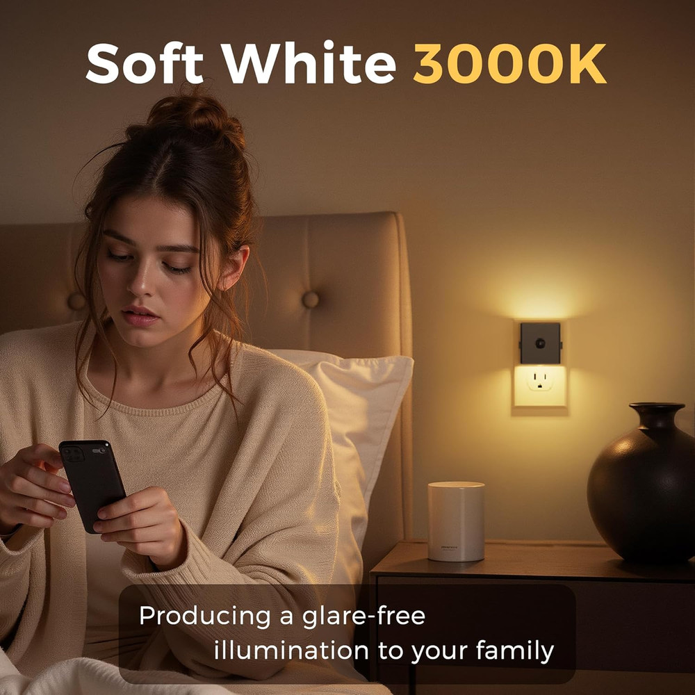 Motion Sensor Night Light, [2-Pack] Plug in Night Light with Motion Sensor and D