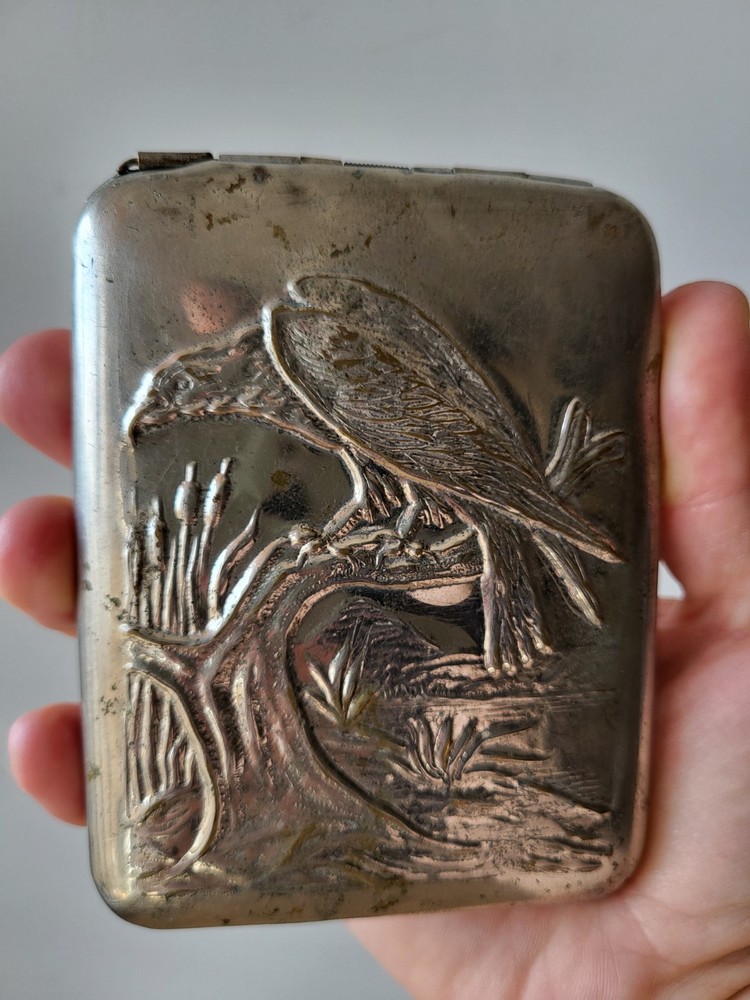 Vintage Soviet Rare USSR Hunter Cigarette Case.
