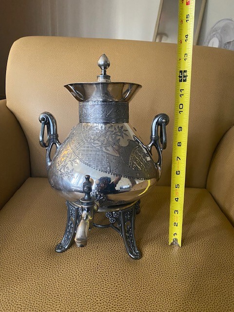 Exquisite 1869 Rogers Smith & Co. Silver Samovar – Ornate Victorian Masterpiece!