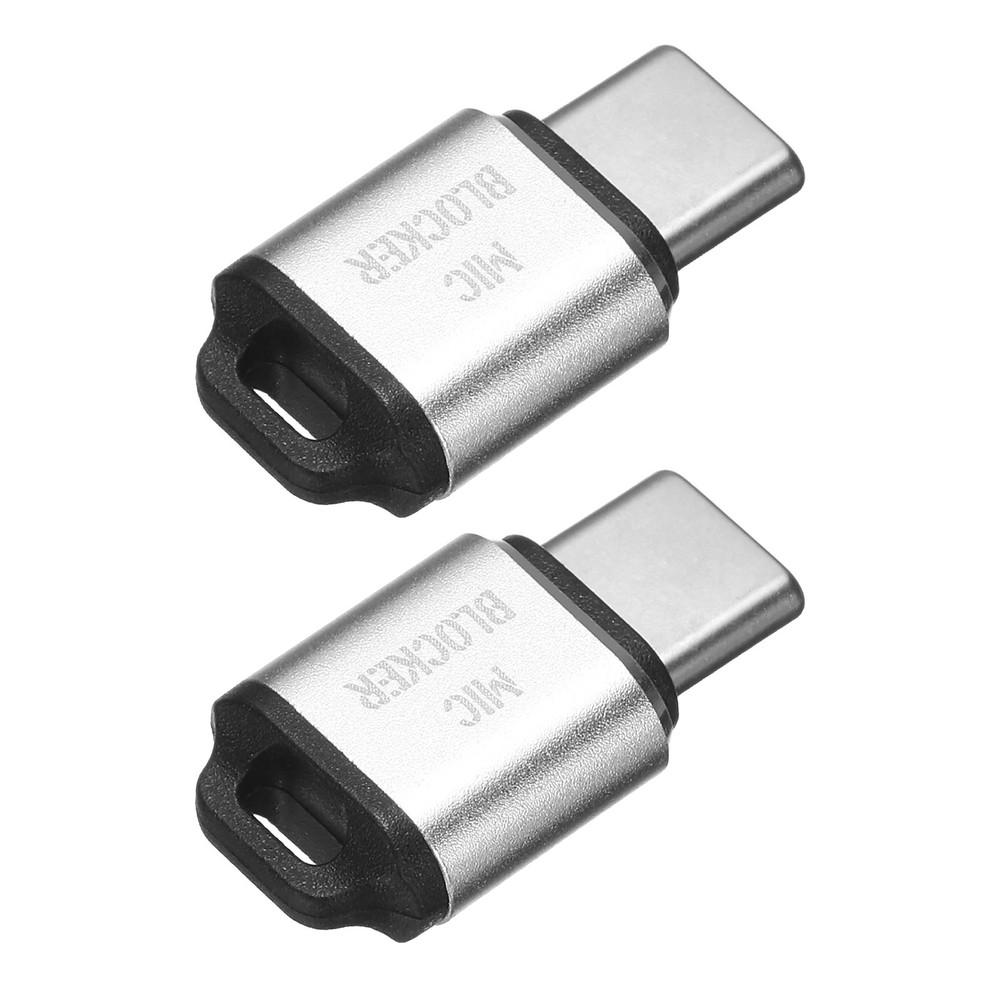 2 Pcs Microphone Blocker, USB Type C Audio Blocker, Silver
