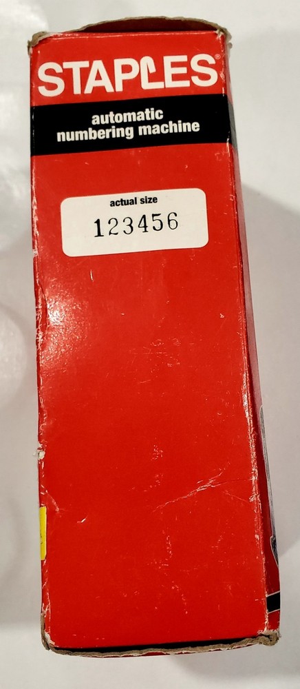 Staples Automatic Numbering Machine, Refurbished In Box- 6 Number Stamp Machine