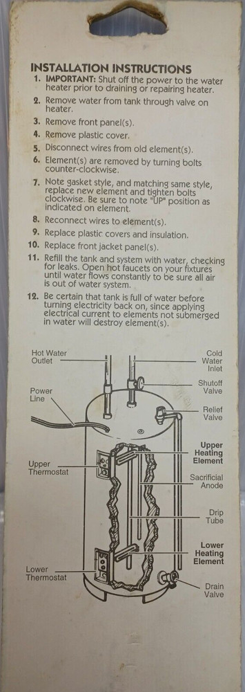 Water Heater Element 481533 Waxman Pro Plus Electric 3000W 240V FTG-1303