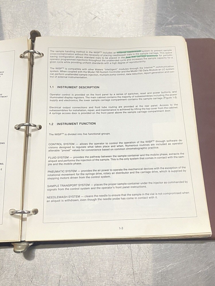 Waters Intelligent Sample Processor WISP 710B- Users Guide / Instructions Manual