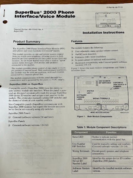60-777-01 - Superbus 2000 Phone Interface