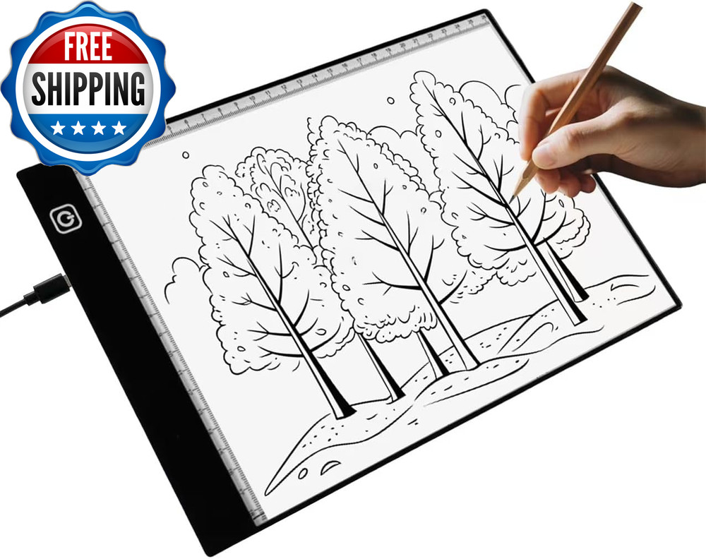 A4 LED Light Box for Tracing and Drawing - Ultra Thin Adjustable Light Table, US