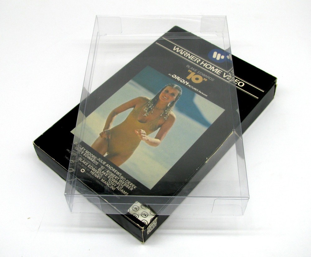 10x VHS DRAWER BOX (SIZEJ) - CLEAR PLASTIC PROTECTIVE BOX PROTECTORS SLEEVE