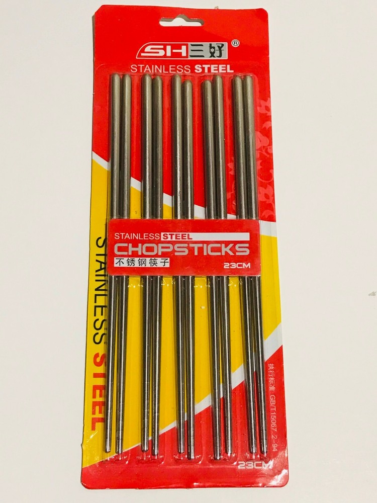 Stainless Steel Chopsticks 5 Pairs/pack
