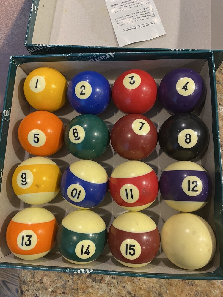 Aramith Pool Balls Set Belgian Vtg Game Billiard