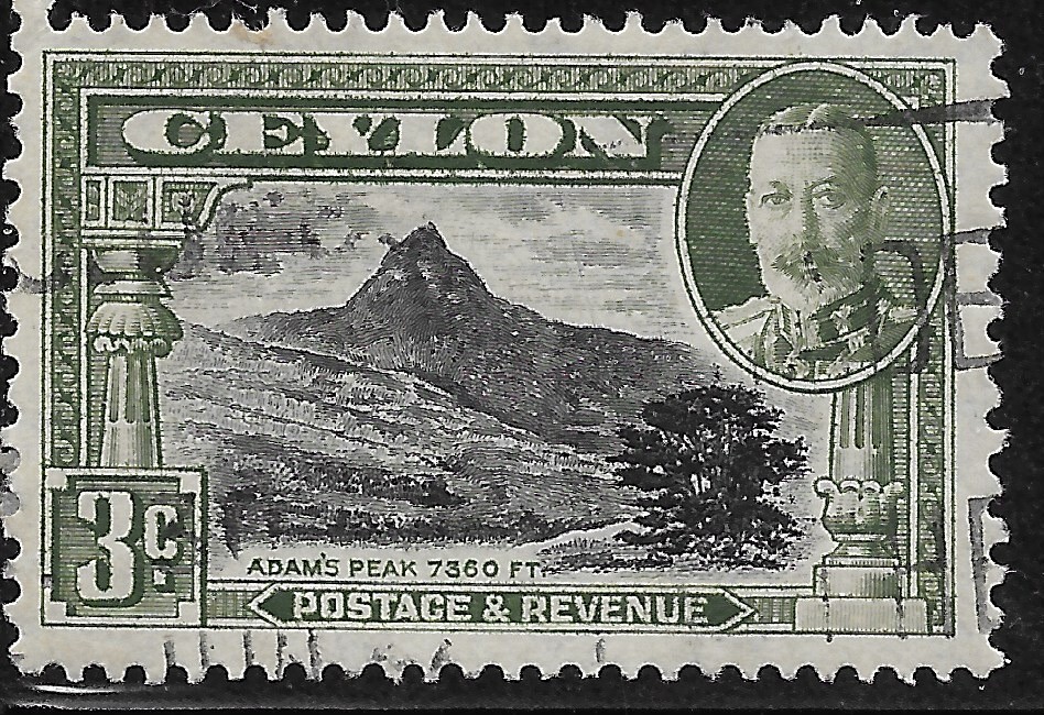 1935   Ceylon Sc #265  3C. used VF ADAMS PEAK