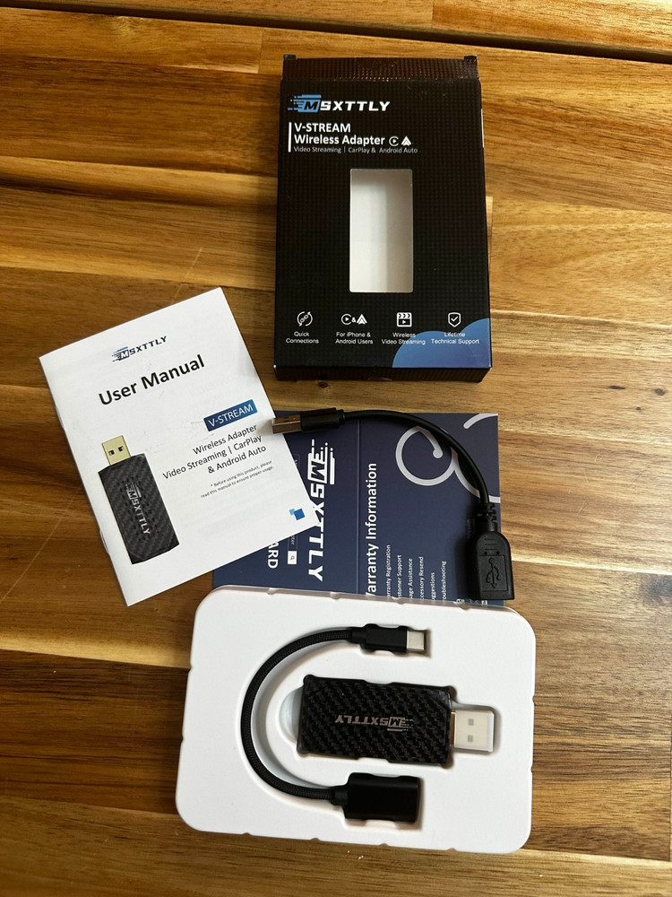 MSXTTLY V-Stream Wireless Adapter for Carplay & Android Auto