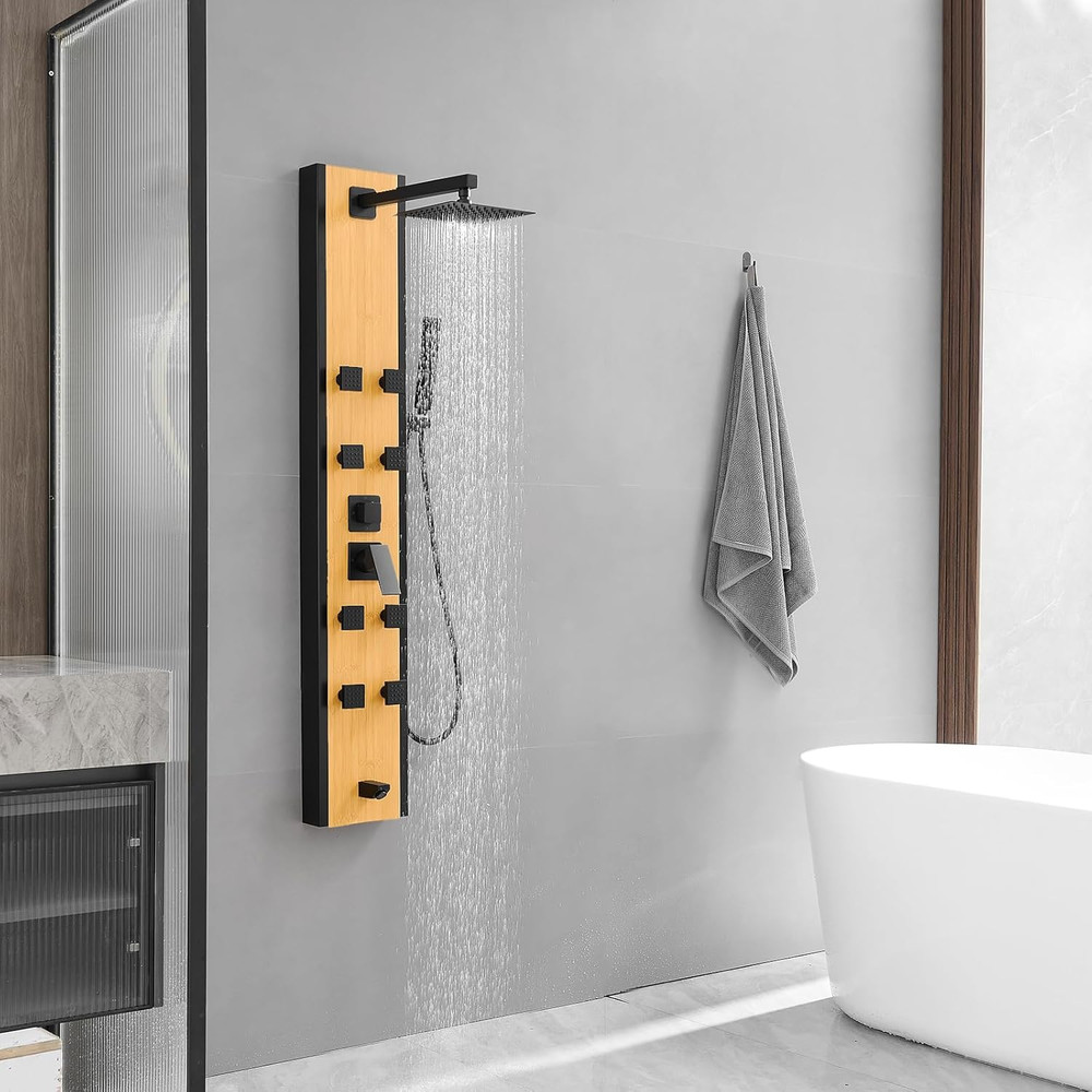 Stainless Steel Shower Panel Tower System 8 Jets Multi-Function Shower Panel Sys