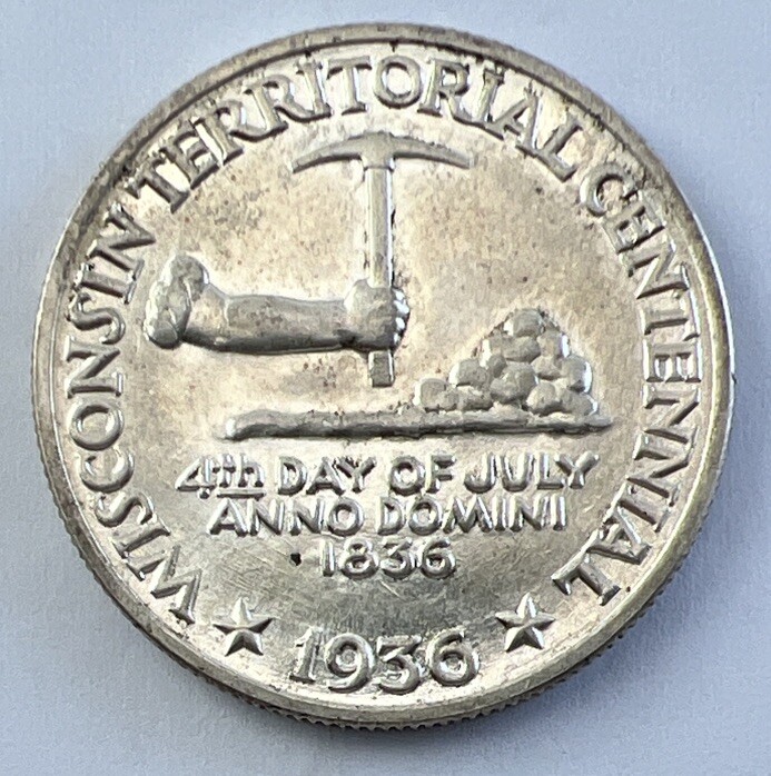 1936 Wisconsin Commemorative Half Dollar 90% Silver