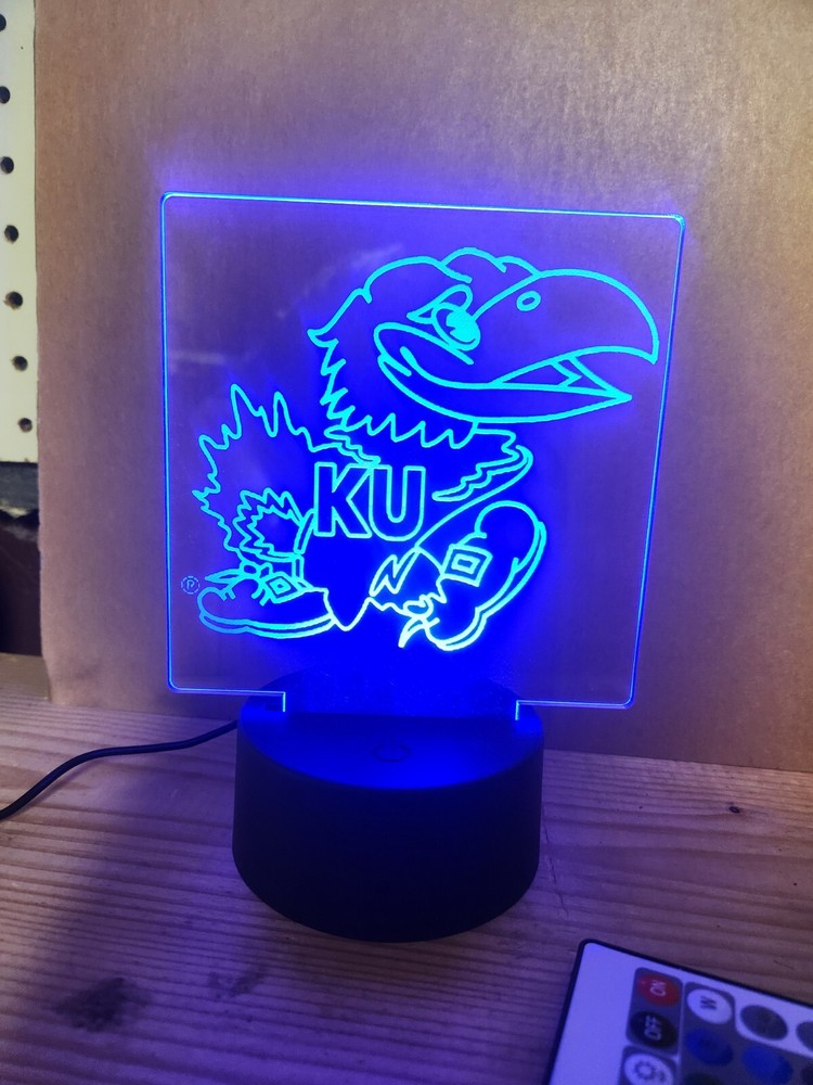 3d Night Light Kansas University Jayhawk