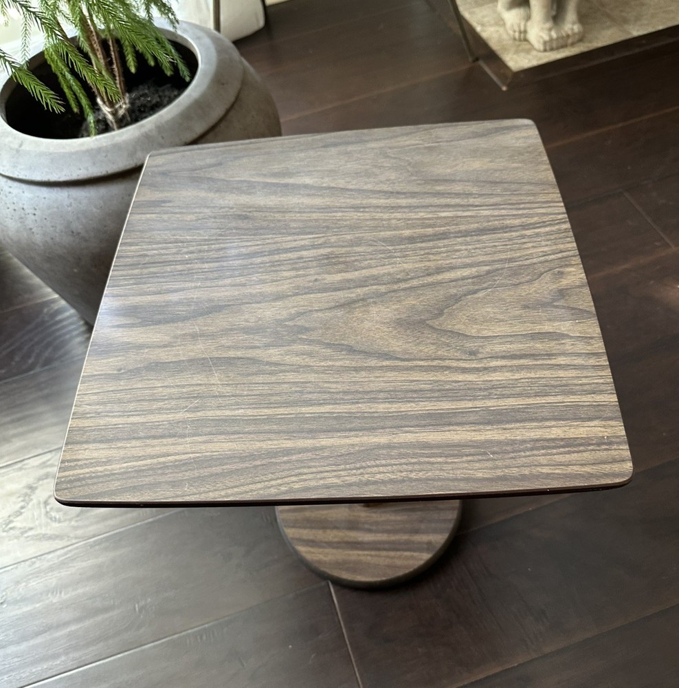 Mid-Century Atomic Walnut Tulip Side Table HTF