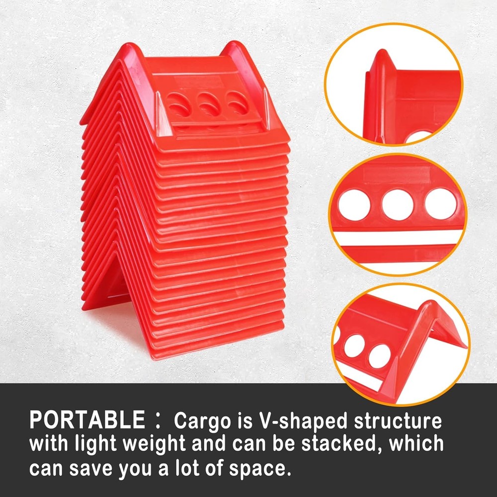 ENJ 20 Pack Flatbed Edge Protector, Corner Tie Down Protector for Up RED