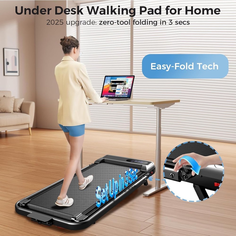 Multifunctional Foldable Treadmill - 350lbs Capacity