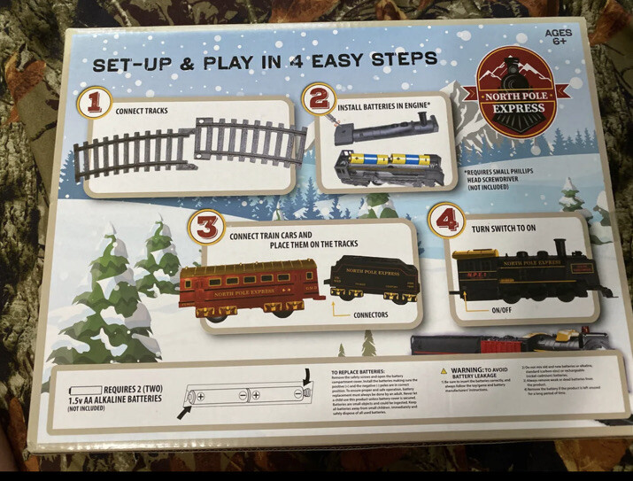 North Pole Express Train Set Battery Operated 13 Piece Set