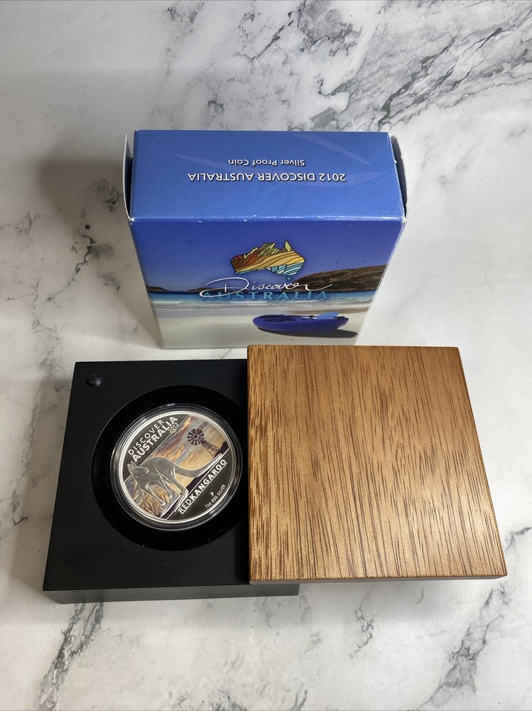 2012 Discover Australia Silver Proof Coin Red Kangaroo With Original Box cd