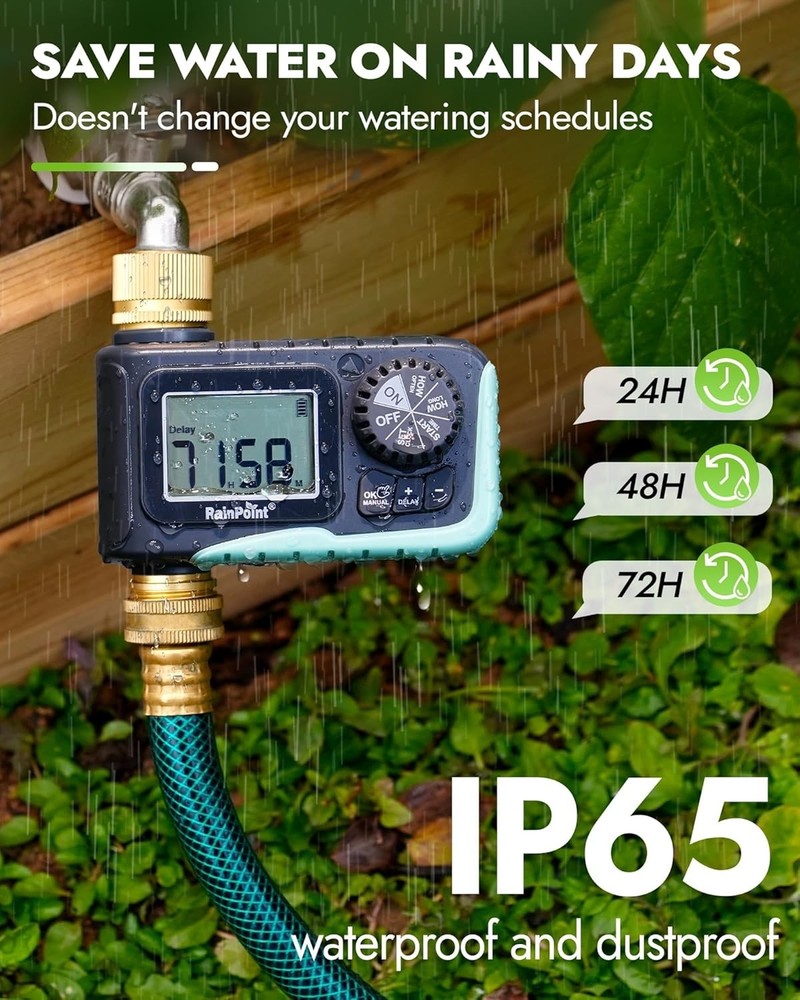 Multi-Scene Programmable Sprinkler Timer with Brass Construction for Outdoor Use