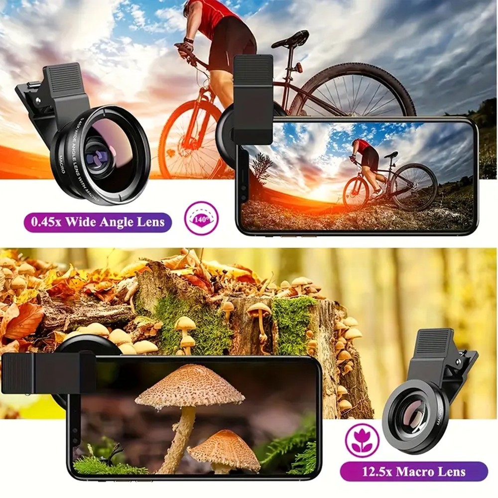 Dual-Function Clip-On Lens Set for Mobile Phone Cameras
