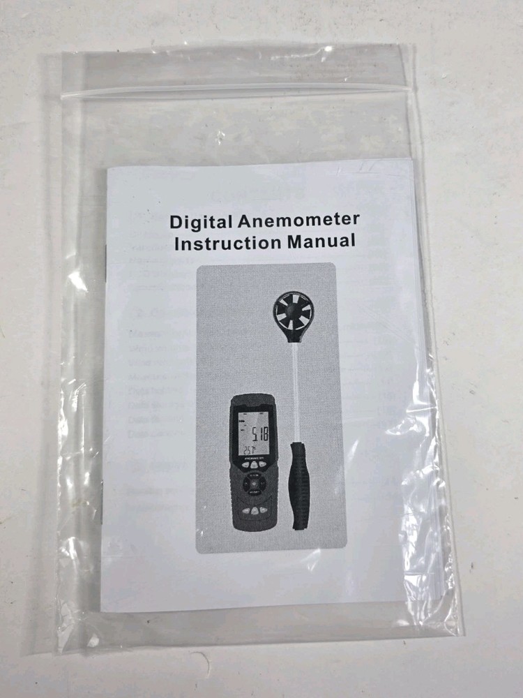 Digital Anemometer Wind Speed Meter for Current Wind Speed Temperature Open Box