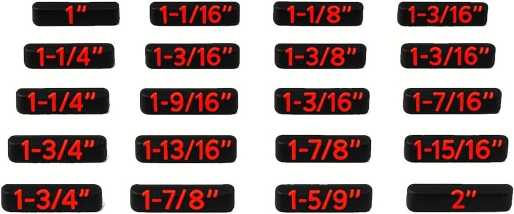 19 Modular Wrench Size Labels 1"–2" – Customizable Inserts for Tool Efficiency