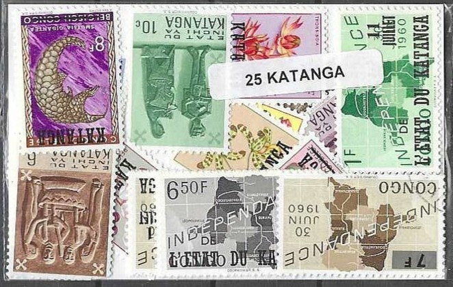 Katanga 25 Different Stamps