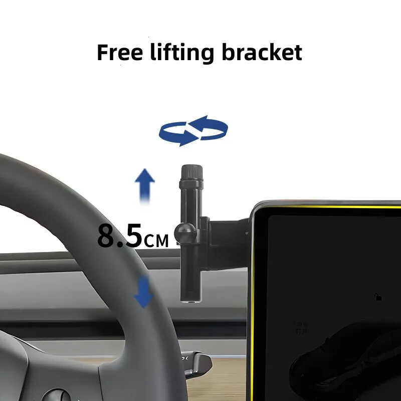 Phone Mount for GPS Navigation Screen Fixed Liftable Bracket For Tesla Model 3/Y