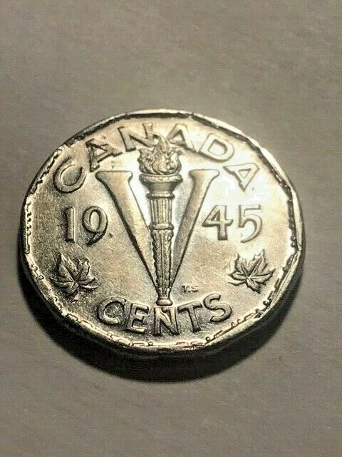 1945 Canada 5 Cents Unc #736
