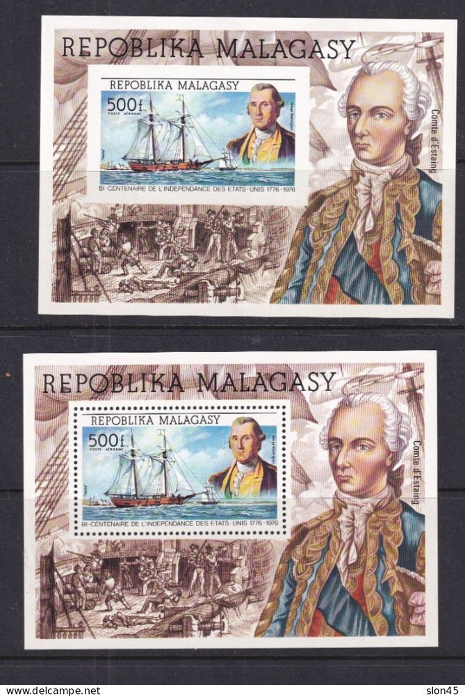 Malagasy 1976  Perf+ Imperf MNH Independence Bicentennial 16105
