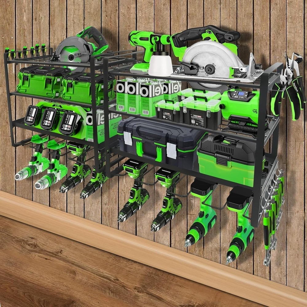 Heavy-Duty 4 Layers Tools Storage Rack Cordless Drill Holders Power Tool rack