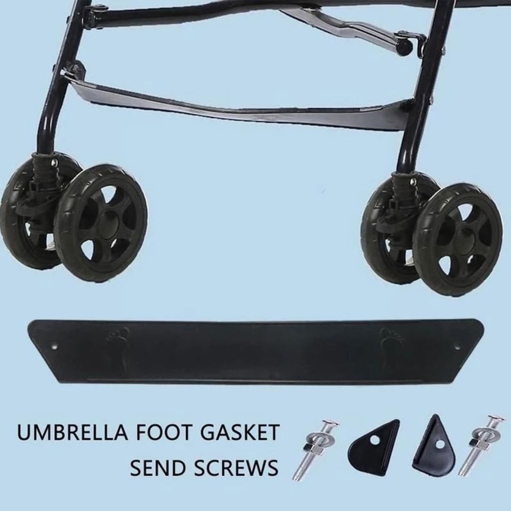 2Pcs Black Stroller Footrest Replacement Adjustable Extension