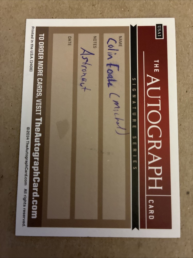 MICHAEL FOALE NASA ASTRONAUT AUTHENTIC HAND SIGNED SPACE CARD