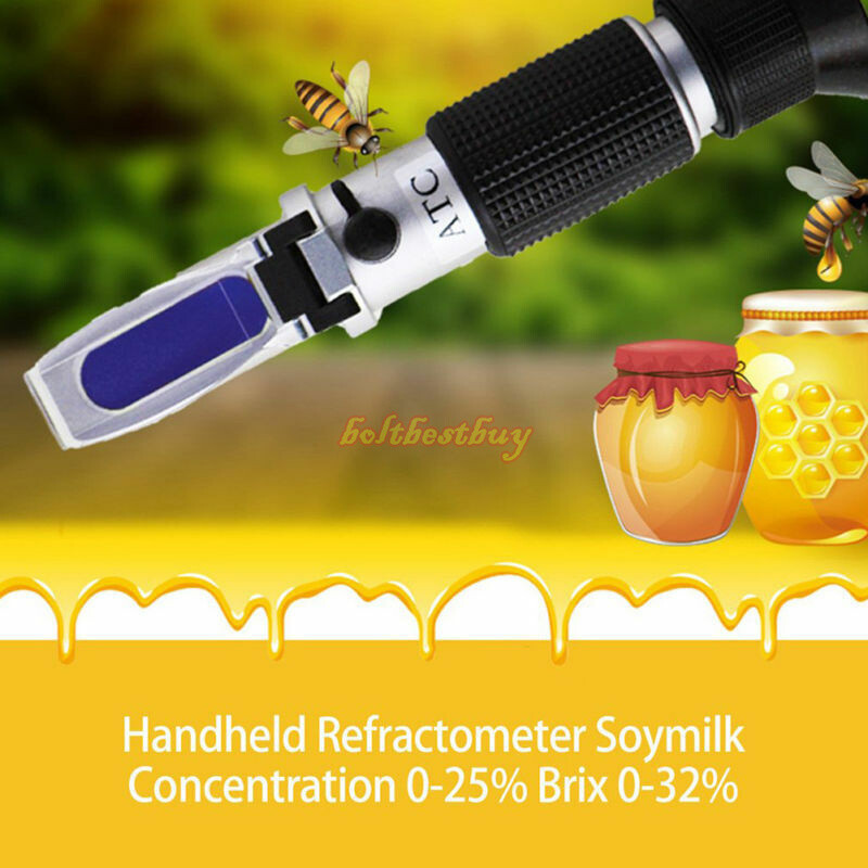 0-32% Brix Sugar Wine Fruit Scale Refractometer Alcohol Meter Test Tool New