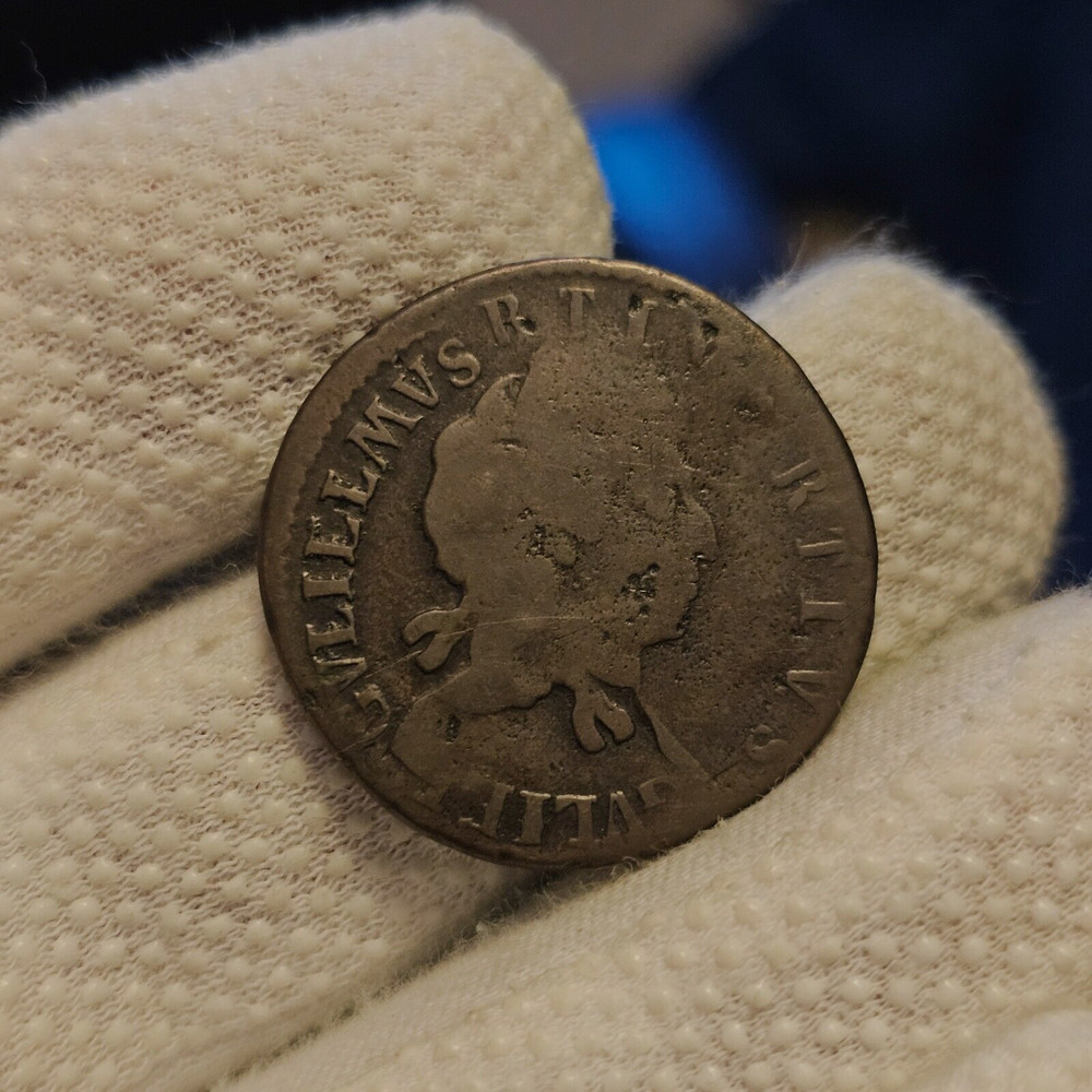 1690's William III Half Penny Double Or Multiple Struck Colonial Error Coin