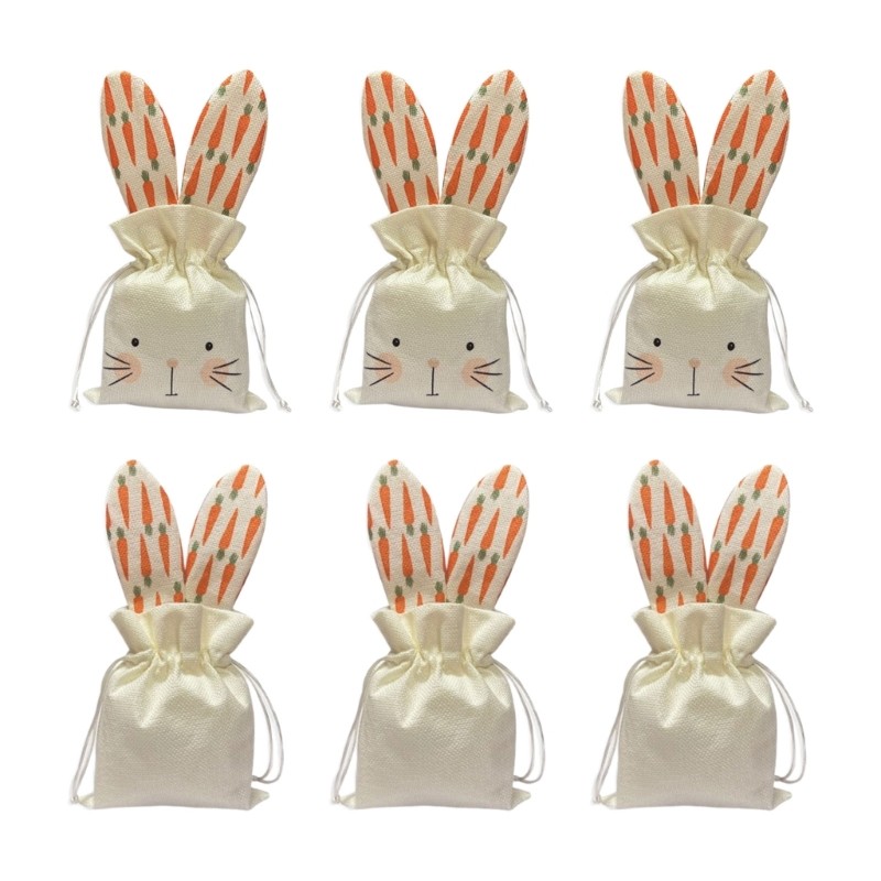 Pack of 6 Easters Rabbits Pouches Suitable Toy Decoration Needs