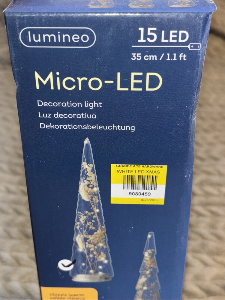 NEW Lumineo Micro-LED Decoration Lighted Tree 6 Hour Timer 12” Tall