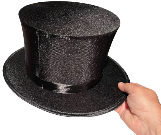 MAGICIAN SECRET COMPARTMENT TOP HAT Black Spring Folding Magic Trick Prop Pop Up