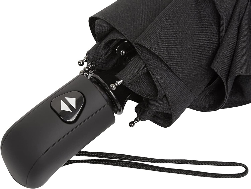 round Travel Umbrella with Auto Open/Close Button, Wind-Proof Compact Design, Wi