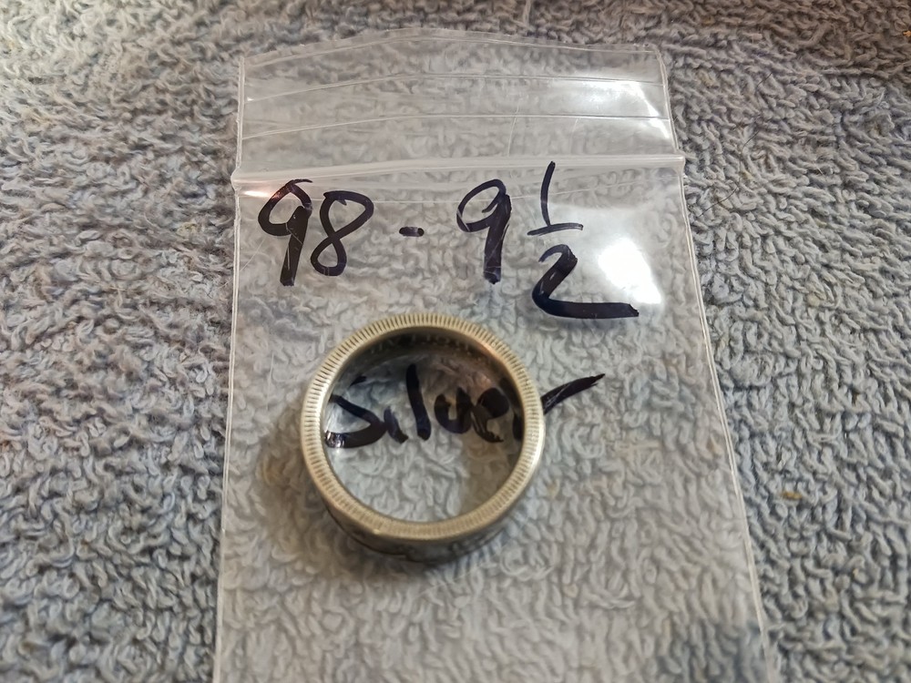 1998 90% Silver Half Dollars coin ring handmade size 9 1/2