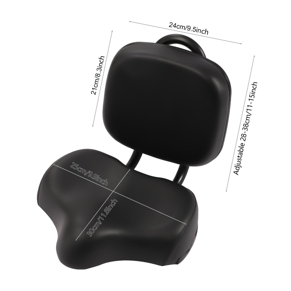 Comfortable Bike Seat with Backrest, Ergonomic Design, Adjustable Height,